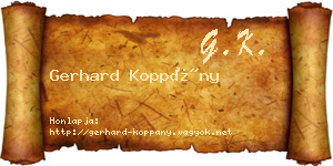Gerhard Koppány névjegykártya